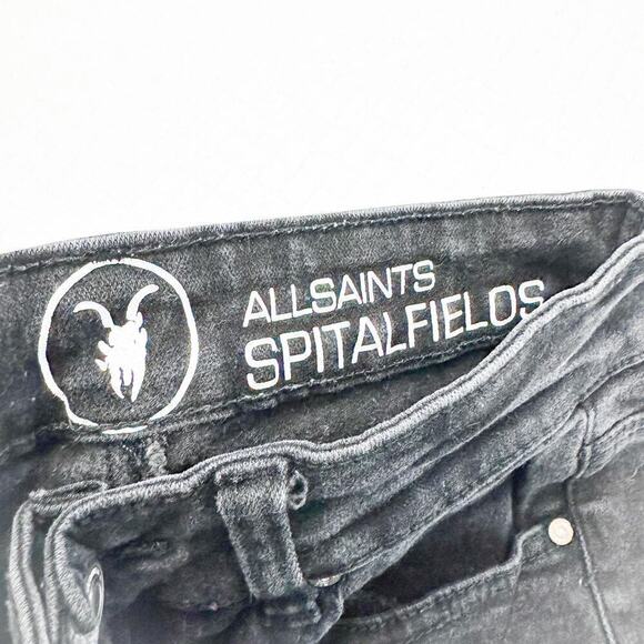 All Saints Spitalfields Black Charcoal Denim Jeans Size 27 - Picture 5 of 7